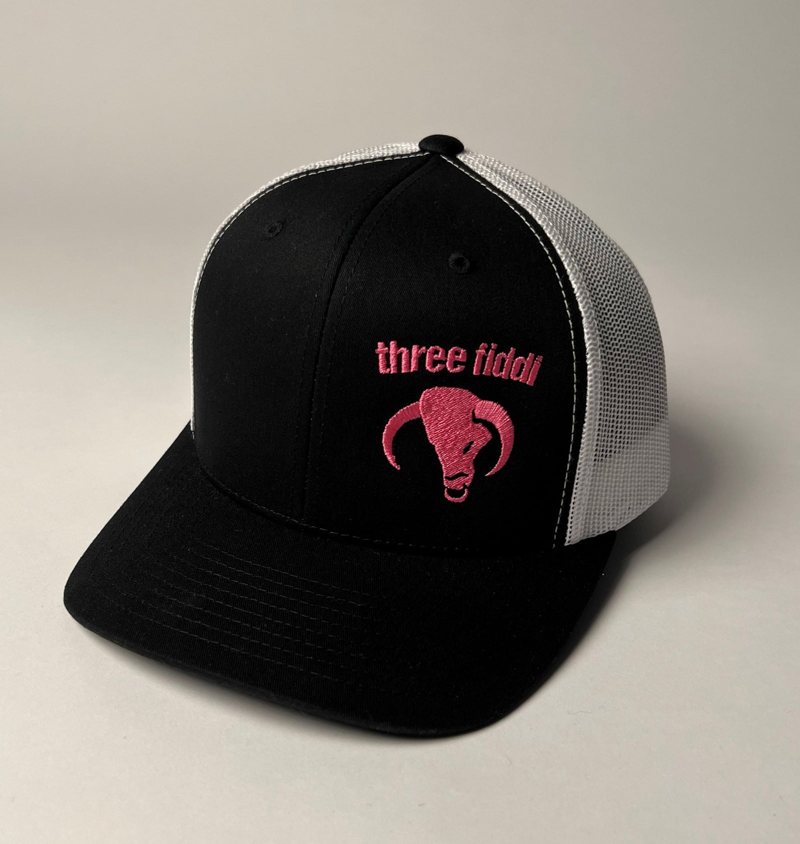 Black/White Pink Logo Trucker
