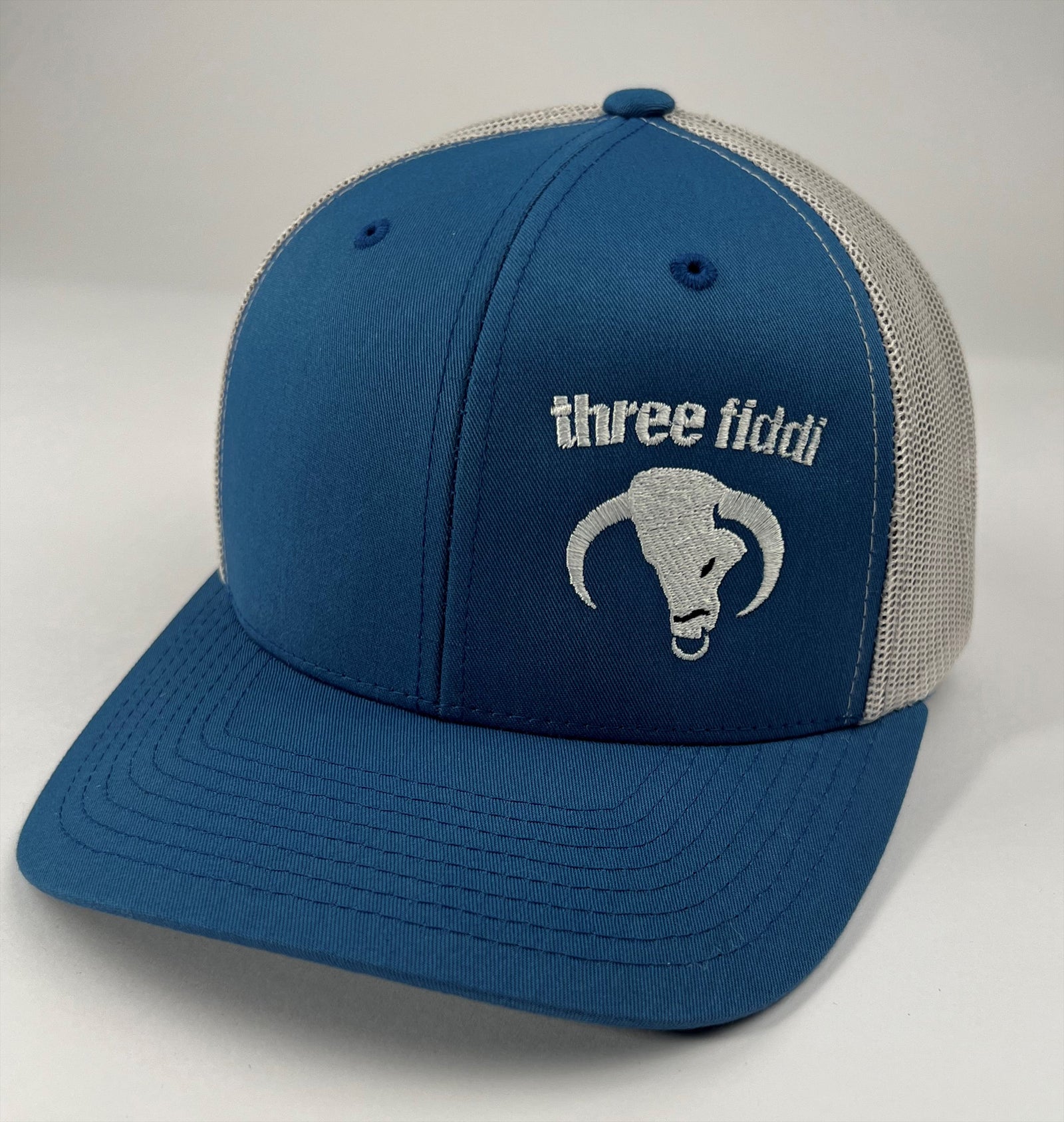 Steel Blue & Silver Trucker Hat