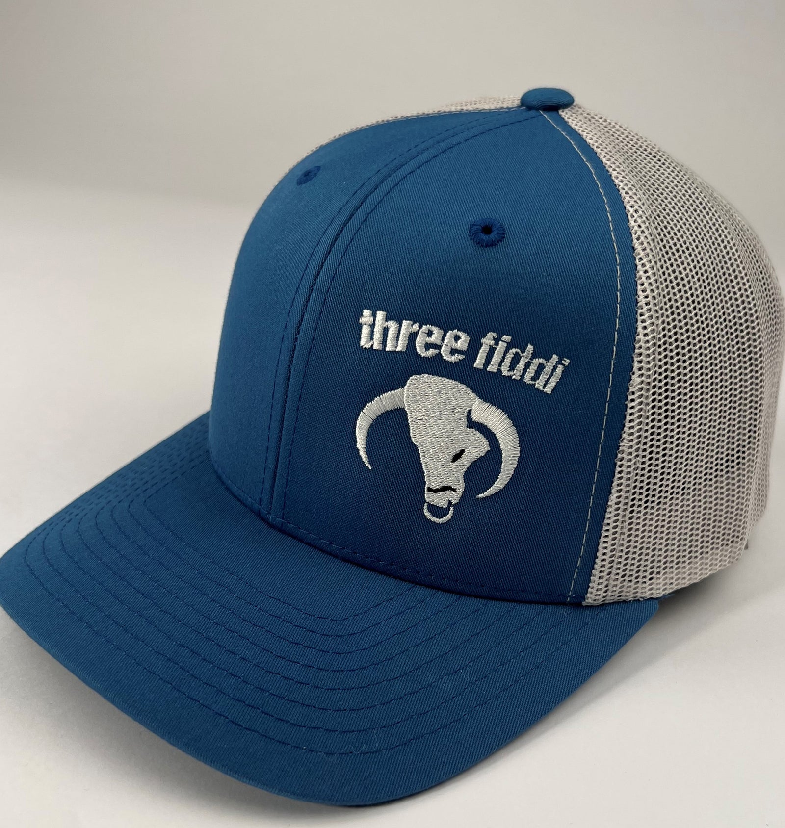 Steel Blue & Silver Trucker Hat